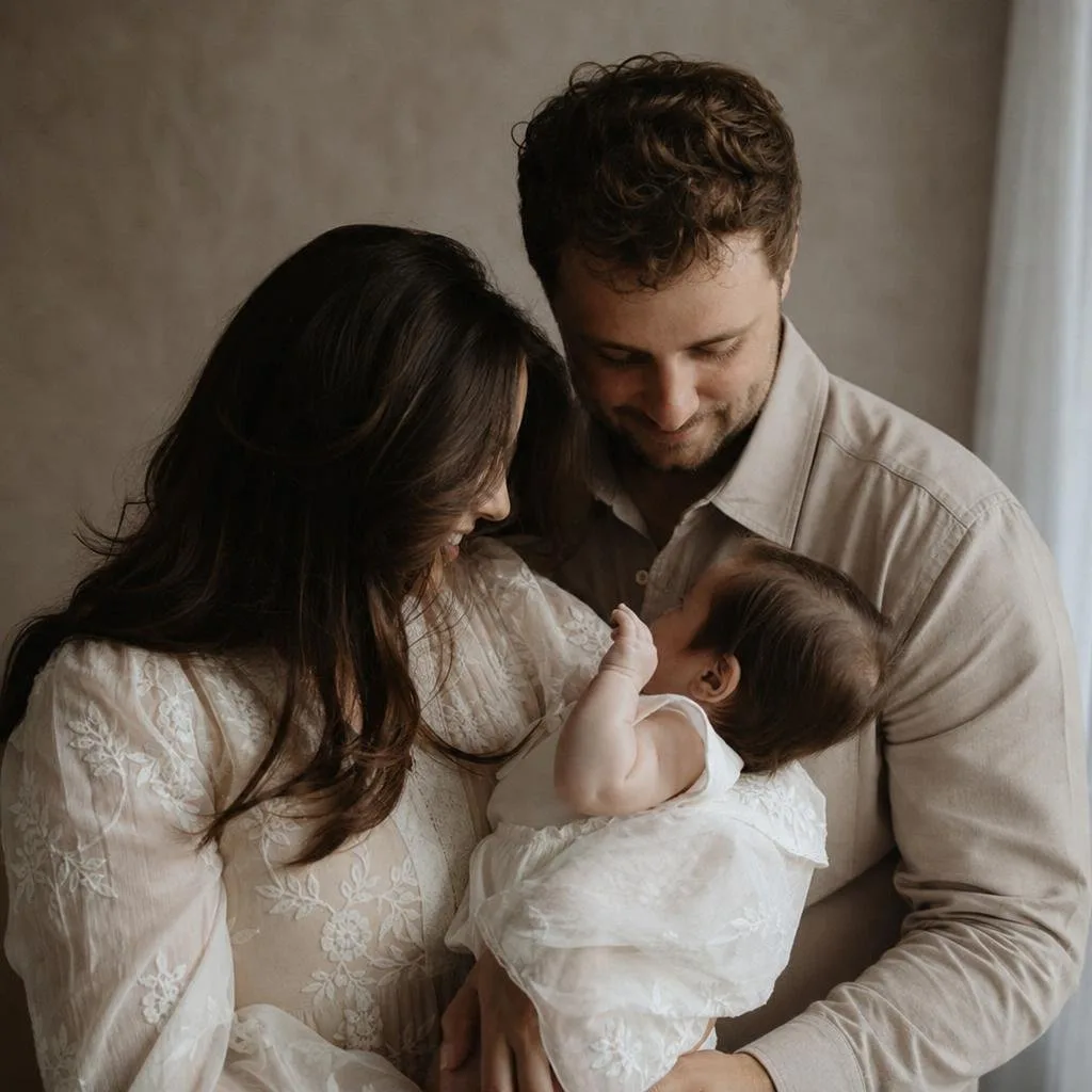 Sunlit portrait studio with framed prints, warm neutrals and daylight