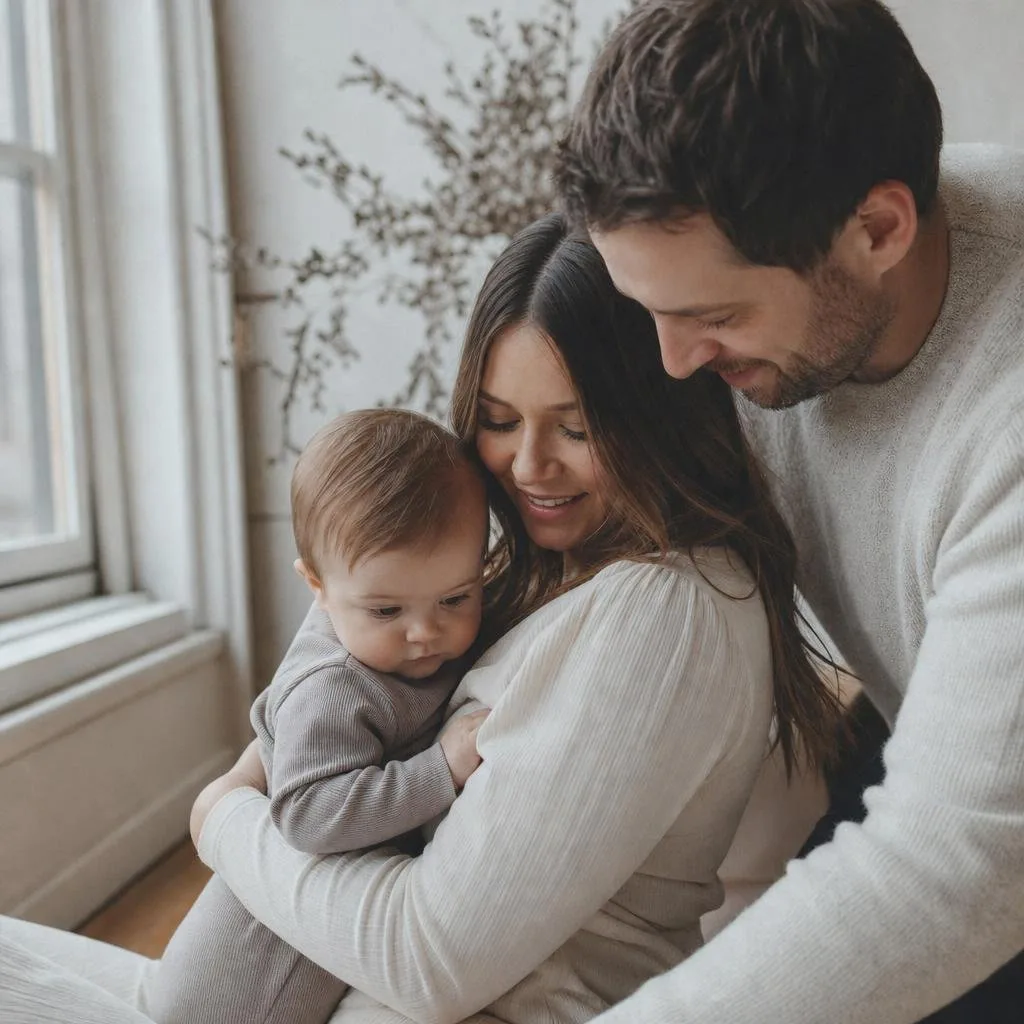 Maternity portrait in warm natural tones